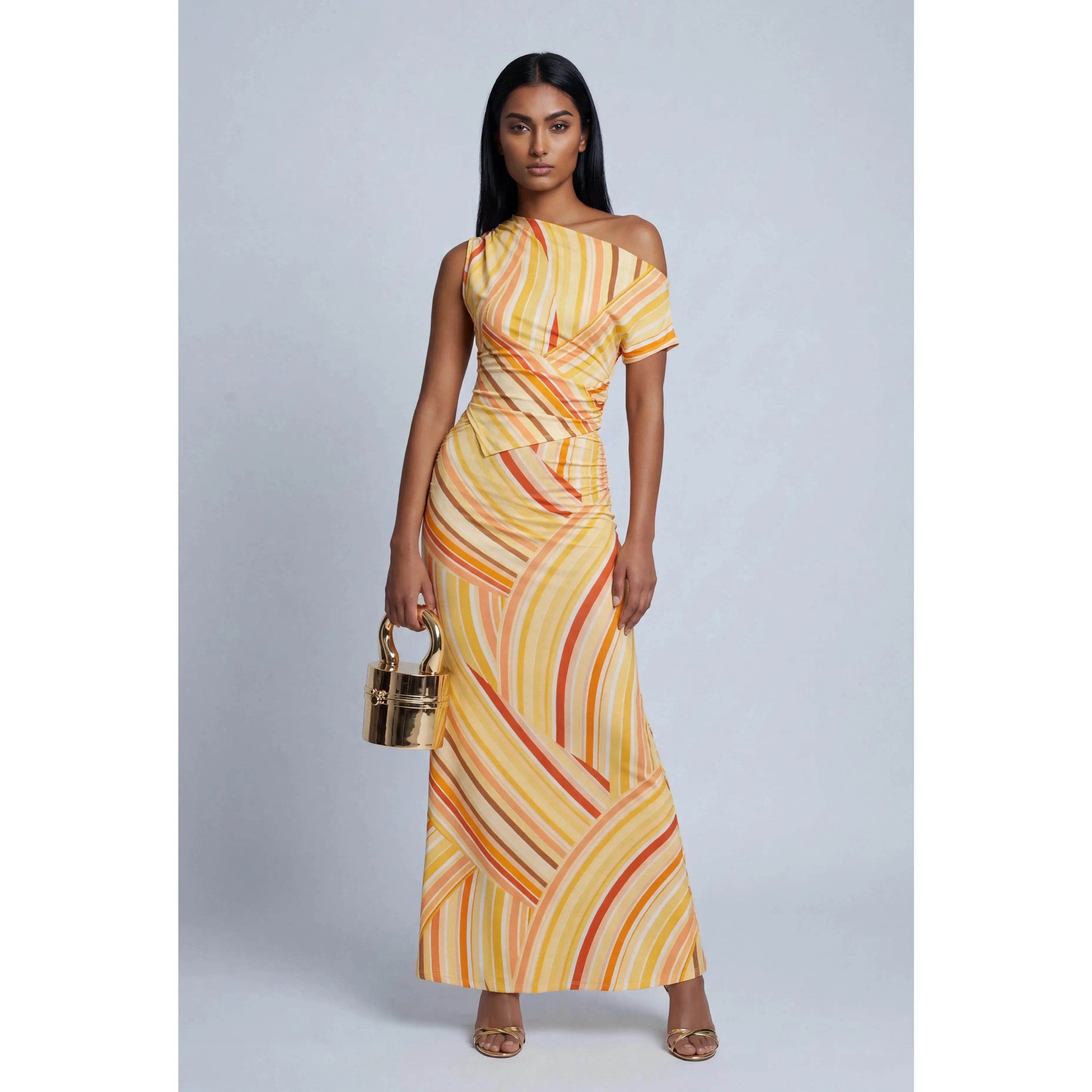 Swirl Print Maxi Skirt
