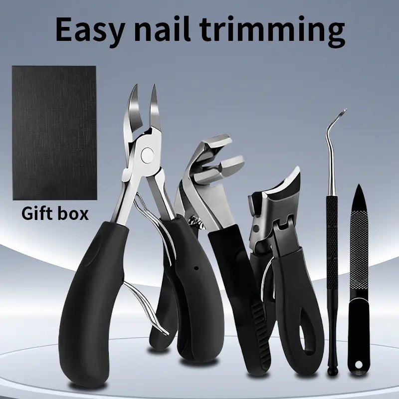 Nail Clipper Kit - Manicure & Pedicure Care Set with Easy Trimming Tools, Callus Remover, Nail File in Elegant Gift Box for At-Home Salon-Quality Grooming