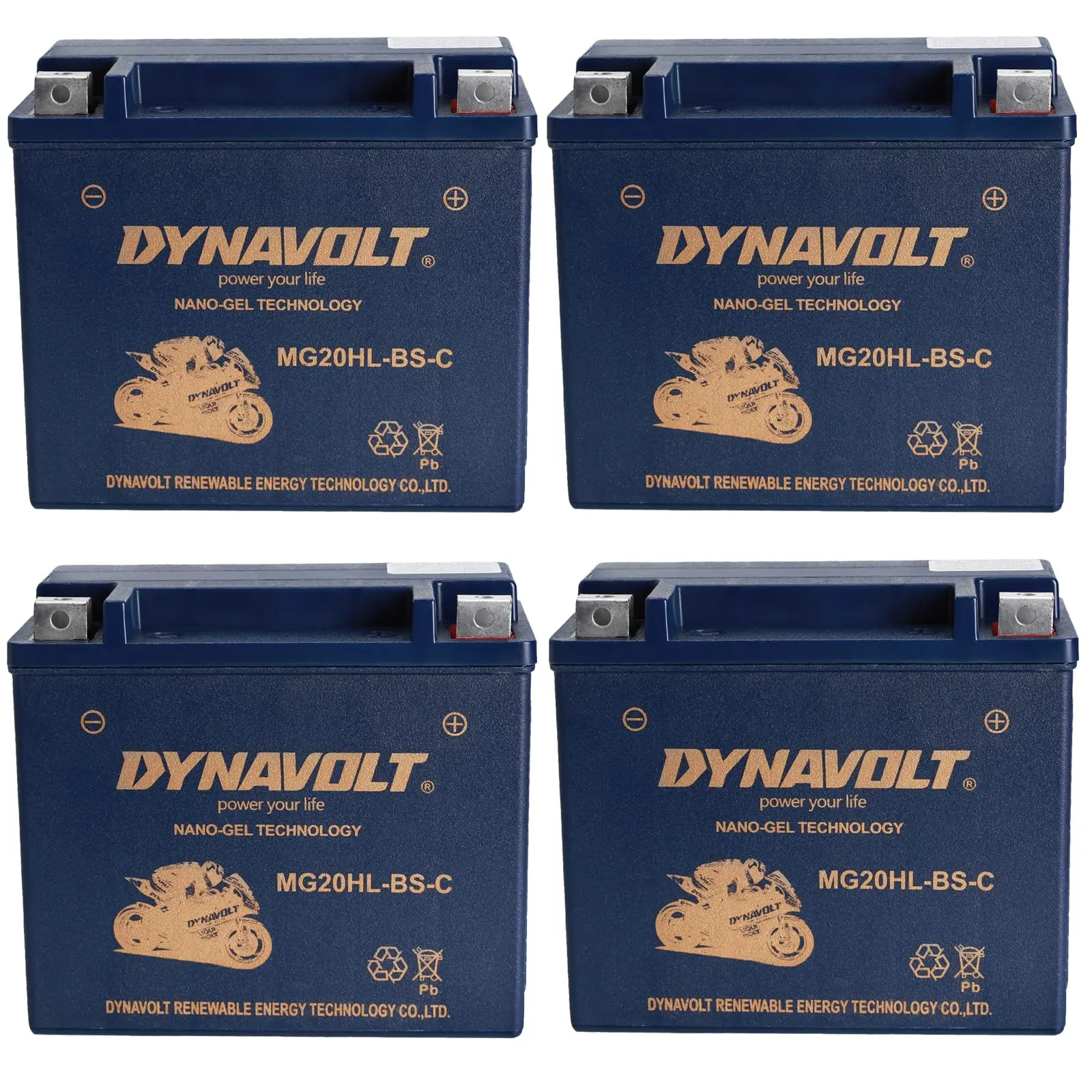 4 Pack 12V 20Ah ATV UTV Battery Maintenance-Free AGM Start Battery 300CCA for Go Kart Quad Buggy Dune Drift Trike Golf Cart Lawn Mower Powersports 250cc 300cc 350cc 400cc 450cc 500cc 600cc 800cc