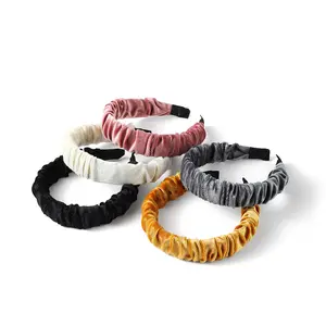 Nollia C-Shaped Velvet-Feel Scrunchie Headband – Soft Luxe Hair Accessory (5 Colors)