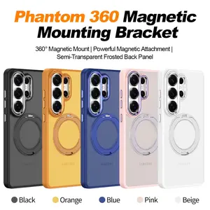 360 Magnetic Stand Phone Case Rotating Holder Strong Magnetic Attachment Slim Fit for Galaxy S26 Ultra Plus Frosted Clear Design Smooth Grip Lightweight Daily Use Multi Color Choice