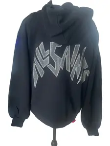 Pre-Owned ALLSAINTS Crystal Logo Black Hoodie - New
