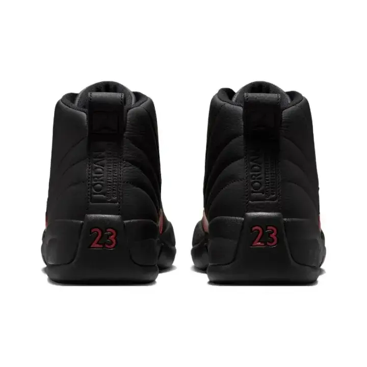 Brand New Black Red Accent Mid Top Retro Basketball Sneakers Premium Leather Upper Unisex Street Trend Footwear Complete Original Shoe Box Included Cushion Shock Absorbing Sole Daily Outfit Matching