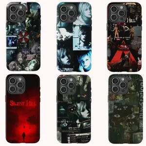 Retro Silent Hill Tough Case for iPhone 11 12 13 14 15 16 17 Pro Max, Horror Game Lovers Design Protective Cover