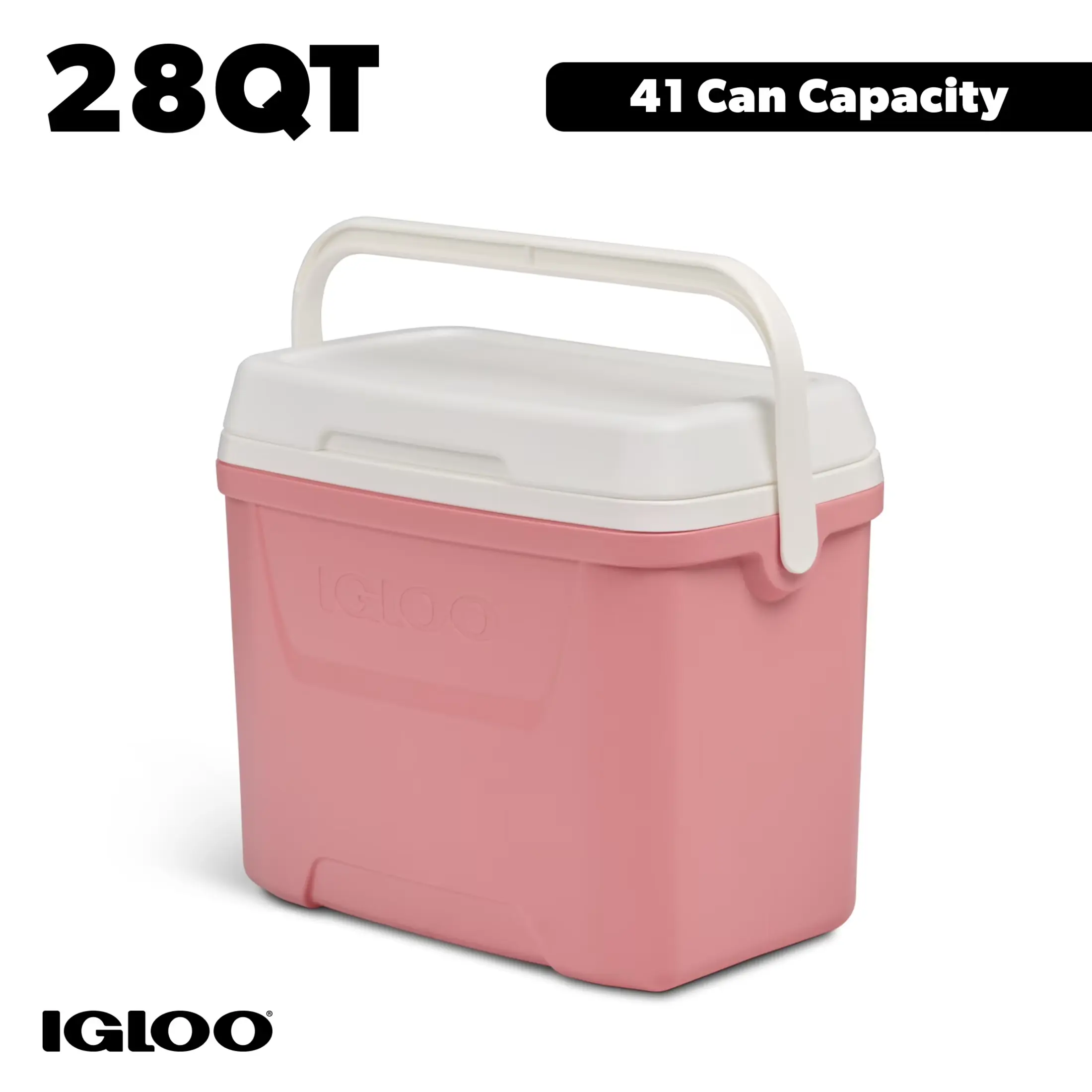 Igloo 28 QT Laguna Hard-Sided Ice Chest Cooler, Coral Pink Igloo 28 QT Laguna Hard-Sided Ice Chest Cooler, Coral Pink