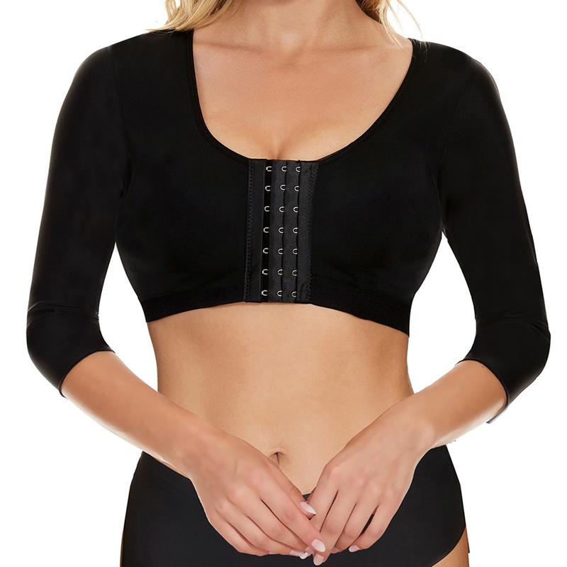 Arm Shaper for Women Post Surgery Arm Lipo Compression Sleeves Slimming Arm Faja Front Closure Shapewear Bra