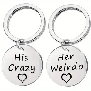 Funny Couple Keychains Set, Stainless Steel Cute Design, Perfect Gift for Lovers, Unique Accessory for Couples, Fun and Stylish