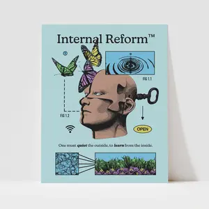 Awake Happy - Internal Reform            Print Thick Poster Decor Artistic Matte Wall Room Decoration High Quality Mindfulness Spiritual Motivational Self Help Mental Health