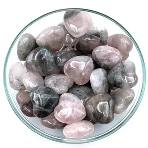 1 Luna Rose Quartz Heart 1.1" Polished Crystal #SK3483