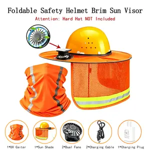 Themed Party Hat，Solar Fan Hard Hat Brim with Face & Neck Sun Shade, Ice Silk Comfort Fabric, Reflective Safety Helmet Accessory for Summer Outdoor Construction & Gardening Workers， adjustable baseball cap 