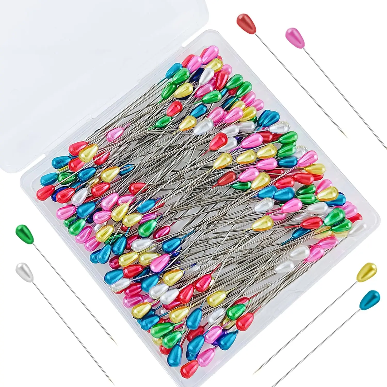 200 count Colorful   2.1inch,Corsage Pins,Quilting Sewing Pins,Sewing Pins with Colored Heads, Straight Sewing Pin, DIY, Flower Decoration, Craftsmanship Sewing Supplies