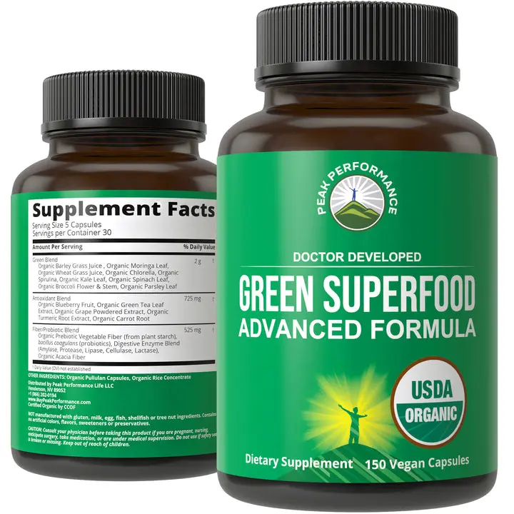 Greens Superfood Capsules USDA Organic Greens Superfood Capsules USDA Organic
