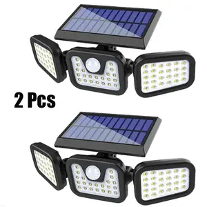 IP65 Waterproof Security Lamp New,2 Pack LED Dusk-to-Dawn Motion Sensor Solar Lights Outdoor ,3 Heads Dimmable SpotLights with 3 ModesStreet Lights, TikTokShopBlackFriday