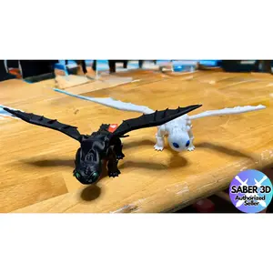 3D Printed Flexi Toothless and Light Fury Decor Ornaments