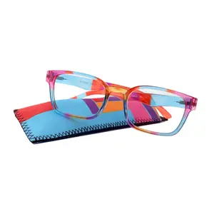 Amsterdam (Premium) Reading Glasses High End Reading Glass, magnifying glasses Multi Colors. Geometric Shape ( Blue, Purple, Orange n Red) Quality Eyeglasses Rectangular Eyeglasses