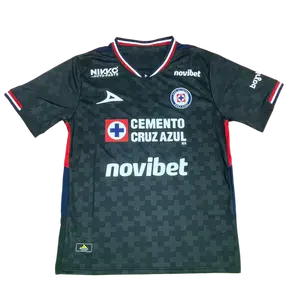 Cruz Azul 2025 26 New Home Away Black Blue No.9 A.Sepulveda Short Sleeved Football Jersey TOP