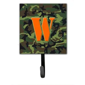 Carolines Treasures  Letter W Initial Monogram - Camo Green Leash Holder Or Key Hook