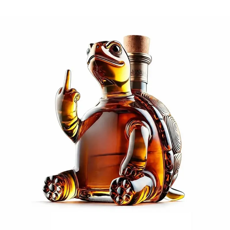 Whimsical Turtle-Shaped Whiskey Decanter – Eco-friendly animal-themed liquor container; a unique home bar décor piece suitable for whiskey, brandy, wine, vodka, and more. An ideal Father's Day gift and a collectible home ornament.