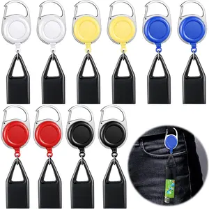 10 Pieces Retractable Lighter Clip Assorted Color Lighter Holder Keychain with Clip Classic Cover, Single Clip for Convenience, Black, White, Red, Blue, Yellow