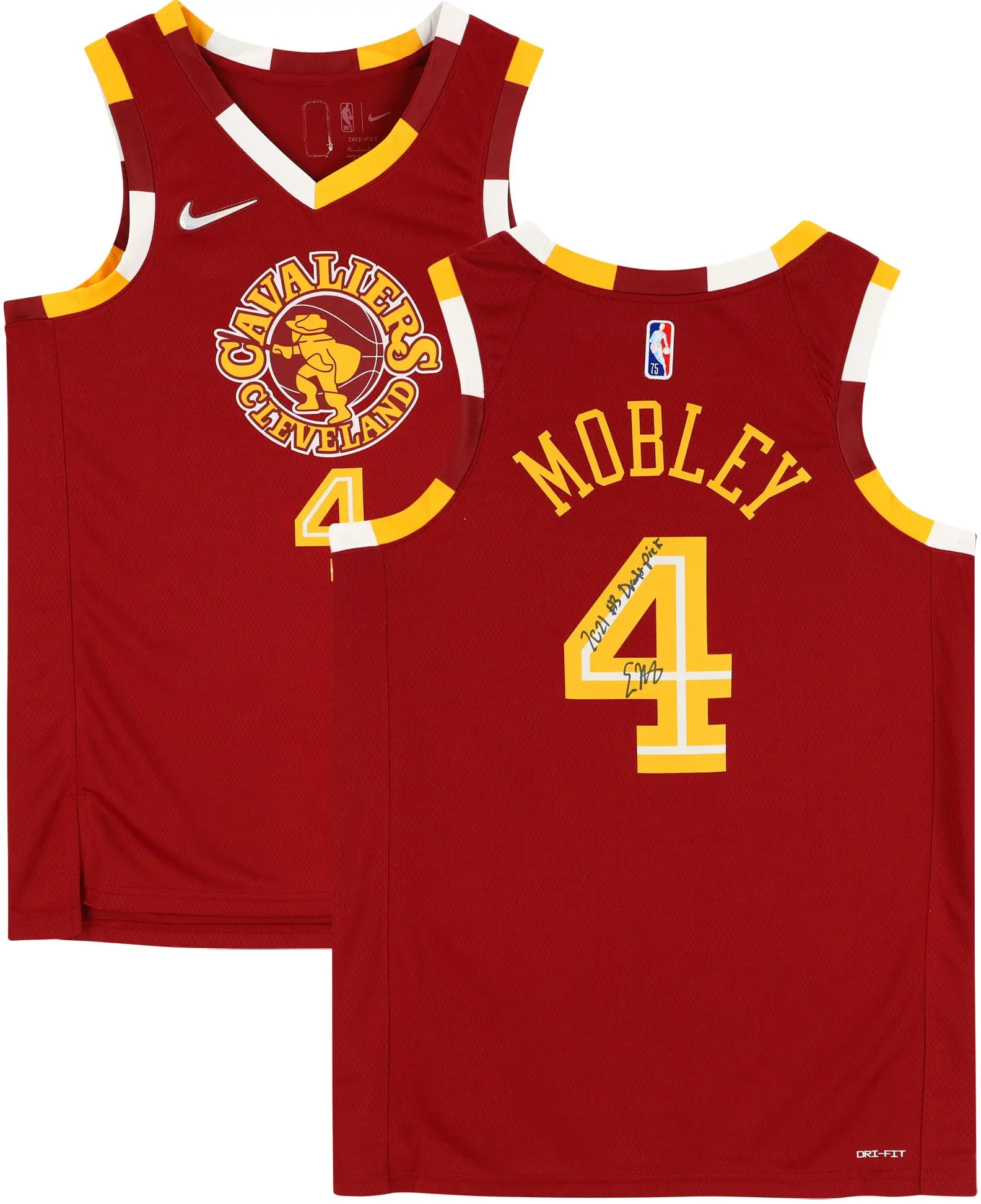 Evan Mobley Cleveland Cavaliers Autographed Red Nike 2021-2022 Mixtape Swingman Jersey with "#3 Draft Pick" Inscription - Fanatics Authentic Certified