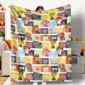 Paw Patrol Flannel Blanket Cute Pups Print Soft Warm Lightweight Cozy Plush Throw Perfect for Sofa Bed Travel Camping Gifts for Friends Family Cartoon Lovers or Pet's Accessory tiktokshopspringglowup