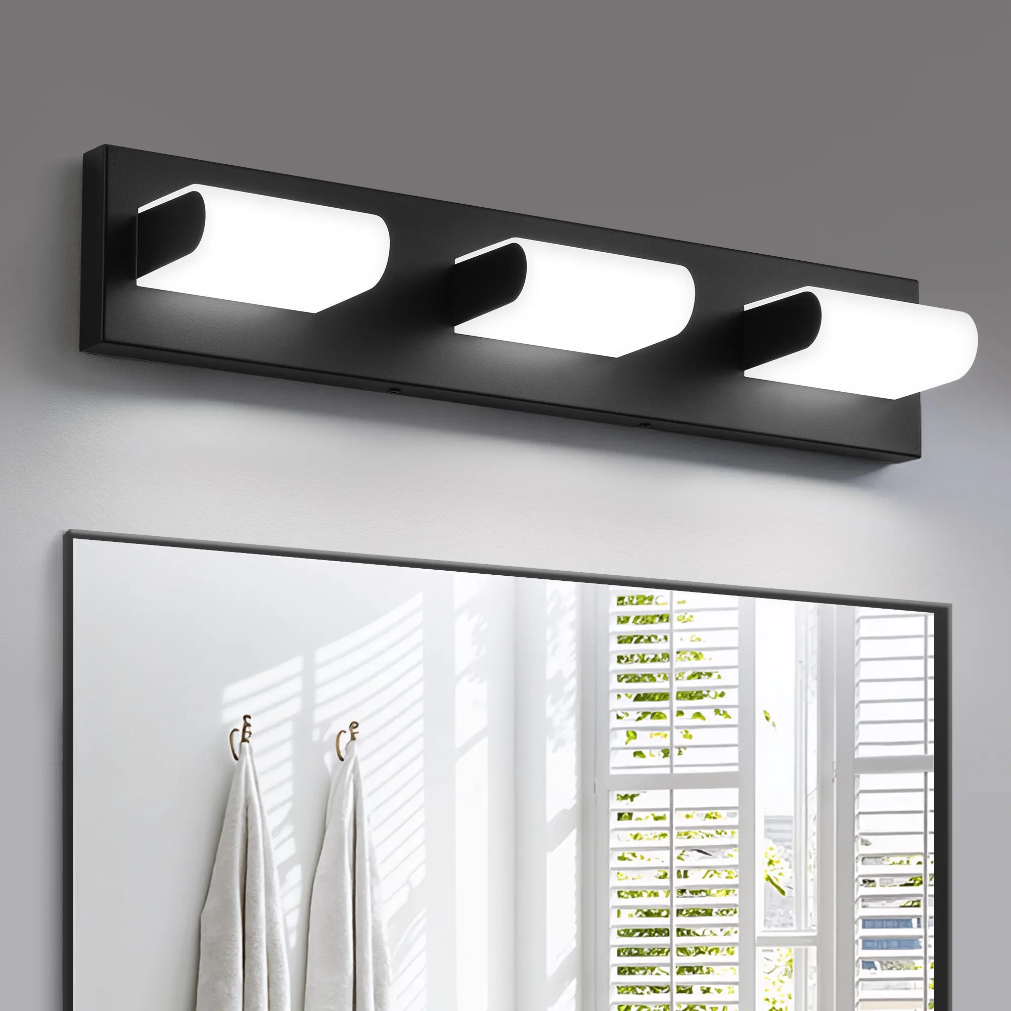 KDG LED Modern Bathroom Vanity Light Fixtures, Matte Black 5000K Wall Lighting Over Mirror, Lights for Bedroom, Dressing Room, Decorative Installation #Summervibes