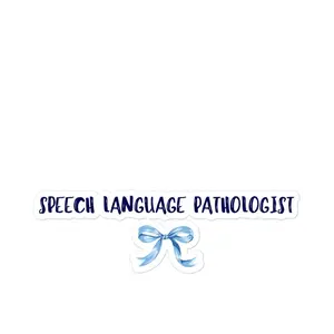 SLP Sticker with Bow | Speech Language Pathologist Decal | Gingham Pastel SLP Sticker | Speech Therapist Gift | Coquette Aesthetic Sticker