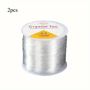 2pcs Strong Elastic, Beading Cords Premium Quality, Strong Elastic DIY Beading Stretch Cords, Bouncy Fit Type, for Necklaces, Bracelets, and Accessories, Durable, Easy To Use Jewelry String Thread