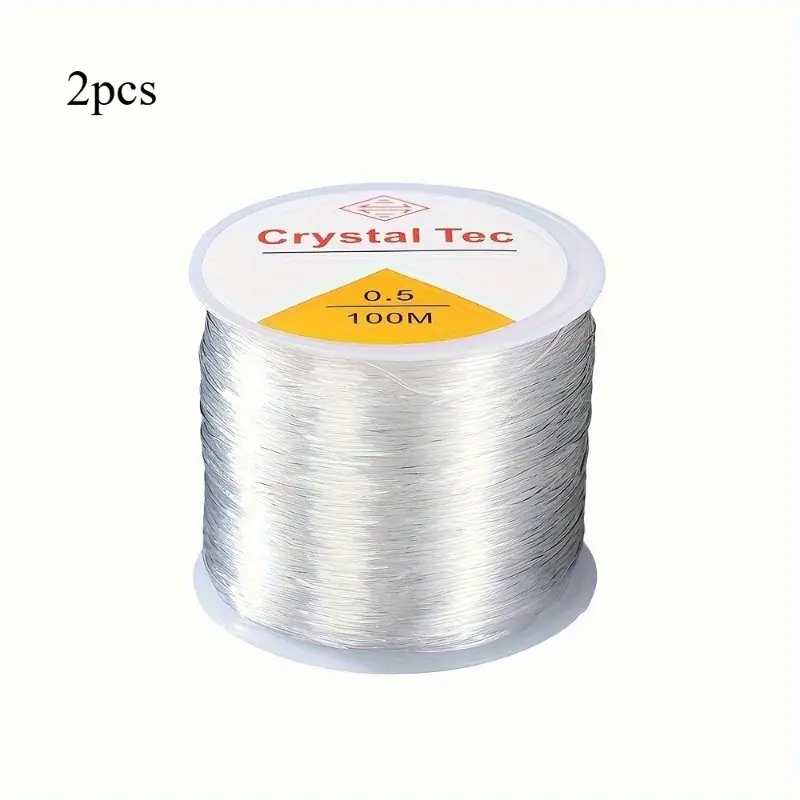 2pcs Strong Elastic, Beading Cords Premium Quality, Strong Elastic DIY Beading Stretch Cords, Bouncy Fit Type, for Necklaces, Bracelets, and Accessories, Durable, Easy To Use Jewelry String Thread