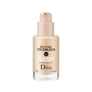 Ditu Color Lock Lightweight Custom Foundation, 4 Custom Shades, All-Day Longwear & Color Lock, Non-Oxidizing Formula, Natural Radiant Finish & Medium Coverage, Nourishing & Radiance-Boosting, #01 Ultra Fair Porcelain, 1.23 oz
