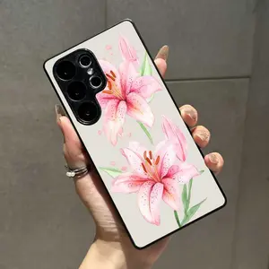 Compatible with S25 Ultra/S24/S23/S22 Phone Case pink lily 4 Pattern phone case SXRM32-22