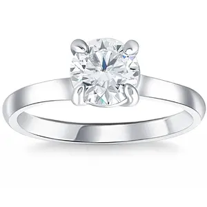 1 ct Diamond Solitaire Engagement Ring 14k White Gold