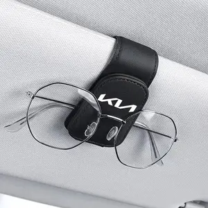Car Sun Visor Holder Magnetic Leather Glasses Storage Sunglasses Clip Interior Accessories, Car Organizers For KIA K5 K9 Sorento Ceed Sportage Carnival Stinger Forte Niro Cadenza Soul Telluride Seltos Picanto