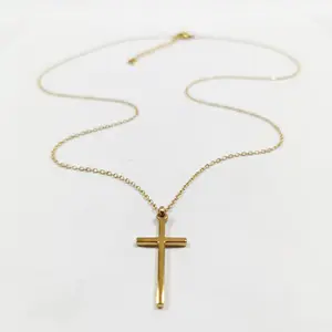 Faith 14K Gold Plated Cross Necklace – An elegant religious pendant suitable for everyone! The perfect gift for both men and women! A religious gift with a minimalist style. tiktokshopspringglowup