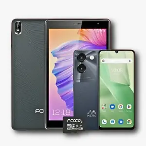 (New Year Bundle) Miro A67 Unlocked Smartphone + Foxx V8 Tablet+ SD card - Android 14 Go Edition - Bluetooth school tablet dual sim toddler