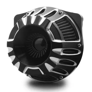 Black Edge Cut Air Cleaner Kits For Harley Dyna Fat Bob 93-17 Intakes Softail Heritage Fls Slim 93-15 Touring Flhr Flhx Flht 93-07 Billet Aluminum Filter with Velocity Stacks