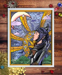 Baldurs Gate 3 Shadowheart Stained Glass Wall Art 16x20 (frame NOT included)