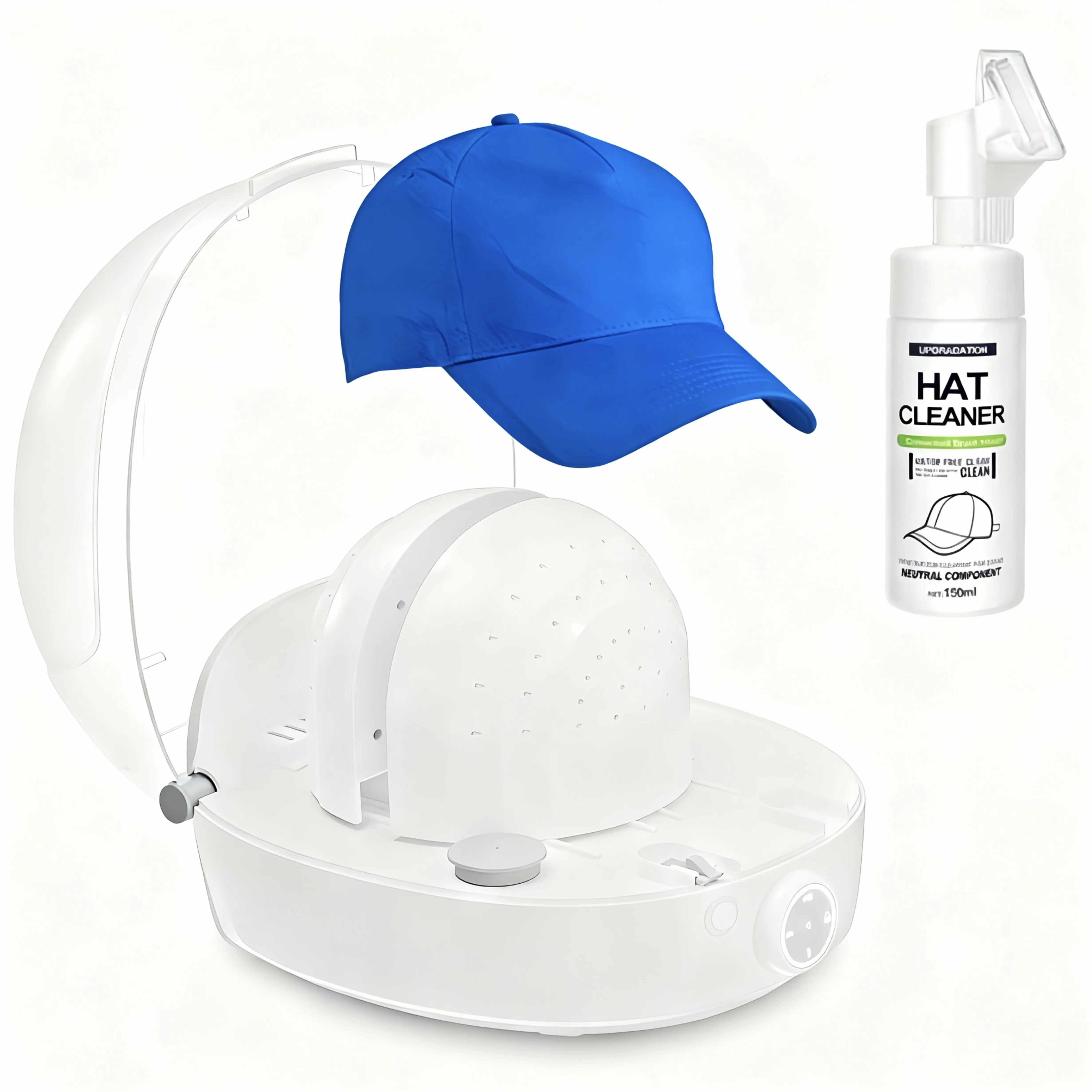 Hat Shaper & Care Machine with 8.45oz Capacity, Adjustable Dome, Auto Mode, High-Temperature Sterilization, Steam Iron, Steams & Dries, Adjustable Size for Baseball Cap Restoration