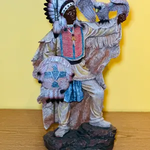 Indian Spirit guide Statue with Eagle