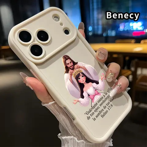 Phone Case for iPhone 17 Pro Max 16 15 14 Plus 13 12 Mini 11 XR X XS Air E Divine Crown Blessing Pattern Anti-Scratch Shockproof Soft Silicone Protective Cover Smartphone Casing Protection Cellphone Protector