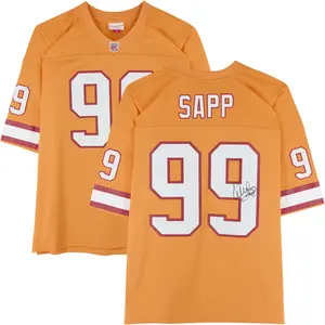 Warren Sapp Tampa Bay Buccaneers Autographed Mitchell and Ness 1995 Orange Replica Jersey - Fanatics Authentic Certified