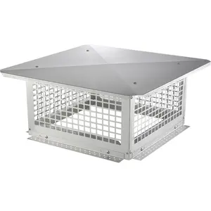 【fathersdaygift】VEVOR Chimney Cap, 17 x 17 inch, 304 Stainless Steel Fireplace Chimney Cover, Not Easily Toppled & Practical Accessories & Easy Installation, Fits Mesh Flue Covers Outside Clay Flue Shingles, Silver, Durable