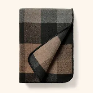 Plaid Throw Blanket Brown/Black - Woolrich
