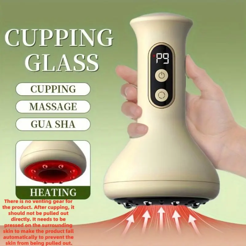 Rechargeable Smart Suction Vacuum Massager, 9-Speed Cupping Massage Device with 1200mAh Lithium Battery, Neck, Shoulder and Back Massage Tool