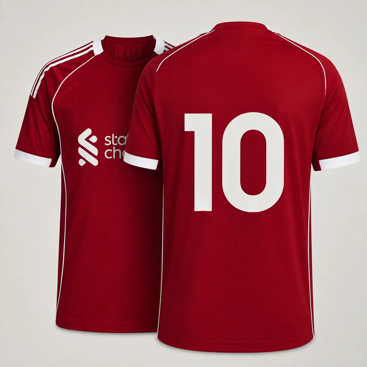 Premium 25/26 Home Jersey (Full Logo), Breathable Performance Soccer Shirt, Moisture-Wicking Fabric, Sharp Collar, Classic Football Style, Match Day Apparel, Game Day Shirt