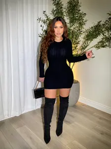 Knitted Black Mini Dress