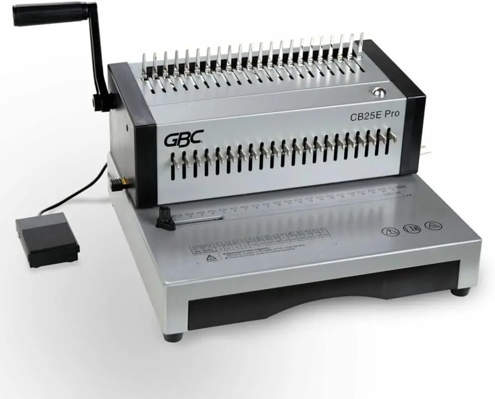 GBC Binding Machine, CB25E PRO ComBind Electric Punch and Comb Binding Machine, Punches 25 Sheets, Binds 500 Sheets (WSM200002)