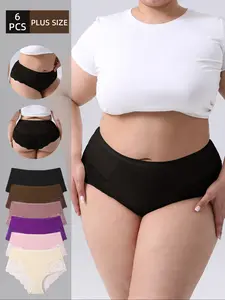 Women's High-Waisted Contrast Lace Underwear Set, Breathable Cotton Lining, Slim-Fitting Smooth Triangle Panties for Fall & Winter, Womenswear