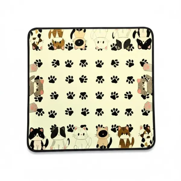 Kitty Crew Comfort Cat Mat – Medium 23x23 – Anti-Slip, Waterproof & Wipeable Mat for Cats