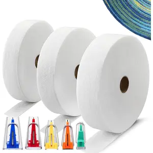 3 Roll 150 yd Quilt Batting Strip with 5 Fabric Tube Makers, Cotton Blend Batting Roll Fabric Strips for Quilts  Punched Rugs